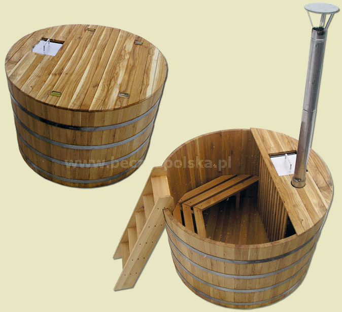 Balia dębowa fi 180 cm z piecem i pokrywą baliazpiecem0