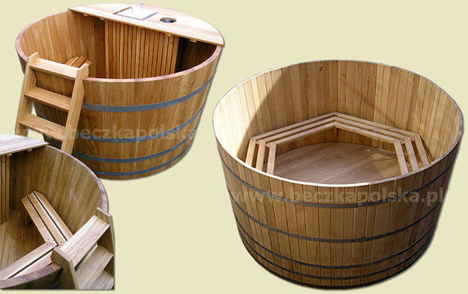 Balia dębowa fi 180 cm z piecem i pokrywą baliazpiecem1