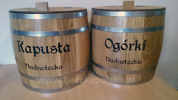 Beczki dębowe na wiadro beczkinawiadro napis