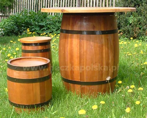 Beczki drewniane do ogrodu Beczki siedziska 015