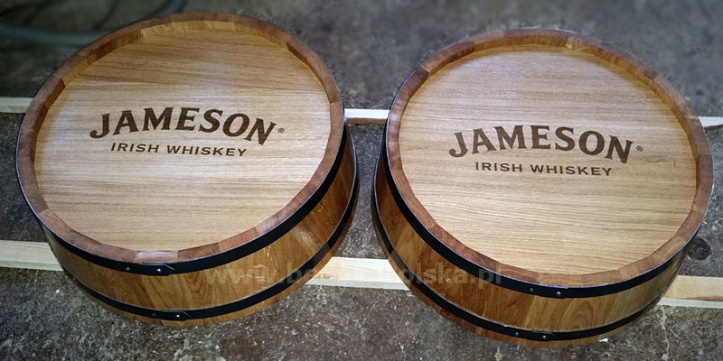 Dno beczki z logo 62x20 dab jameson